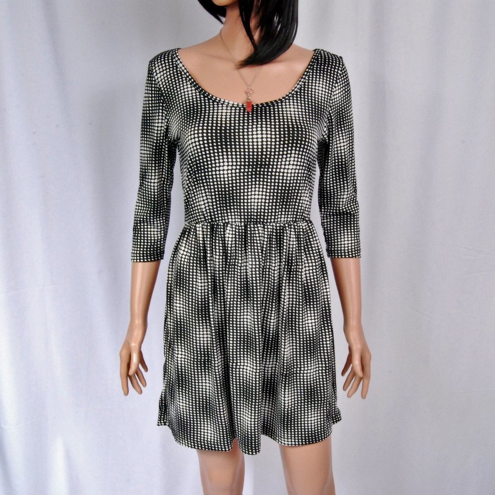 Bebop - Black & White 3/4 Sleeve Polka Dot Dress
